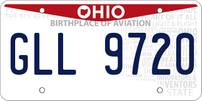 OH license plate GLL9720