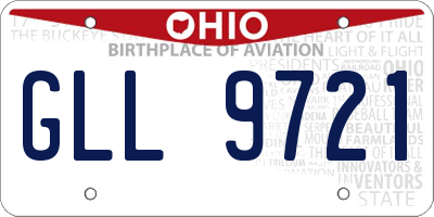 OH license plate GLL9721