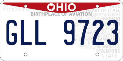 OH license plate GLL9723