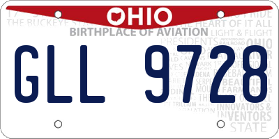 OH license plate GLL9728
