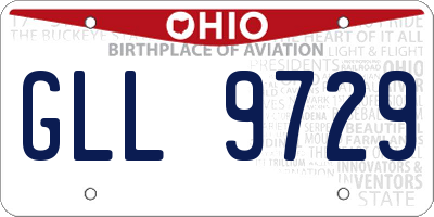 OH license plate GLL9729