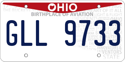 OH license plate GLL9733