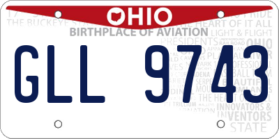 OH license plate GLL9743