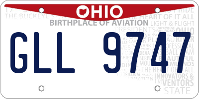 OH license plate GLL9747