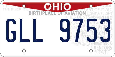 OH license plate GLL9753