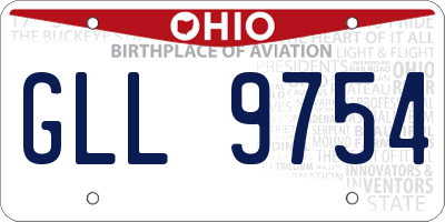 OH license plate GLL9754