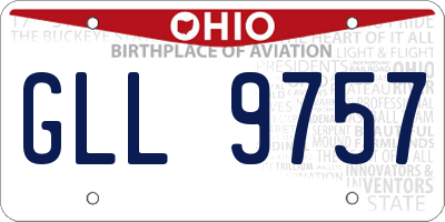OH license plate GLL9757