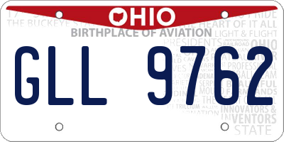 OH license plate GLL9762