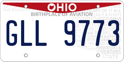 OH license plate GLL9773