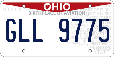 OH license plate GLL9775