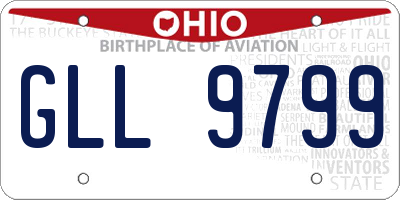 OH license plate GLL9799