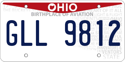 OH license plate GLL9812