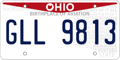 OH license plate GLL9813