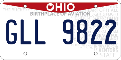 OH license plate GLL9822