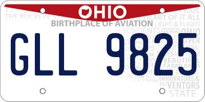 OH license plate GLL9825