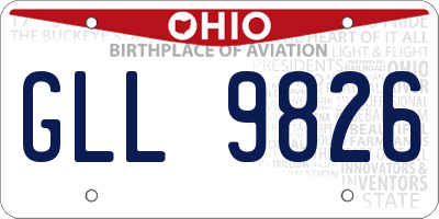 OH license plate GLL9826