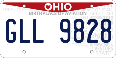 OH license plate GLL9828