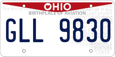 OH license plate GLL9830