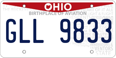 OH license plate GLL9833