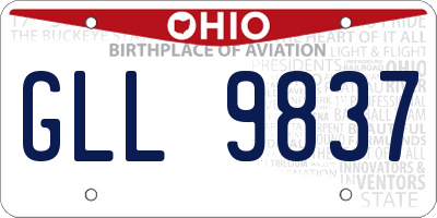 OH license plate GLL9837