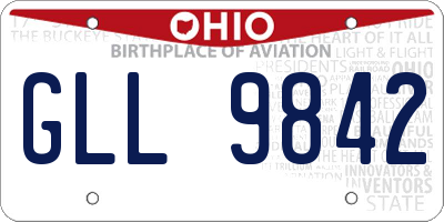 OH license plate GLL9842