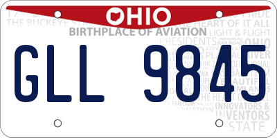 OH license plate GLL9845