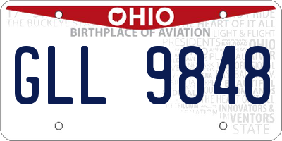 OH license plate GLL9848