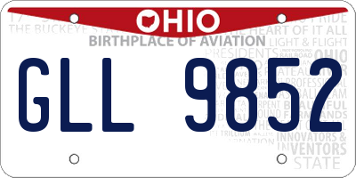 OH license plate GLL9852