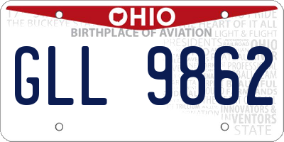 OH license plate GLL9862