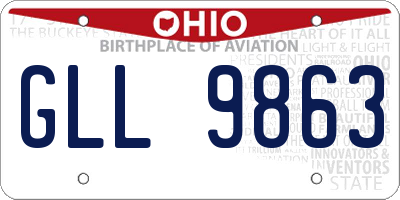 OH license plate GLL9863