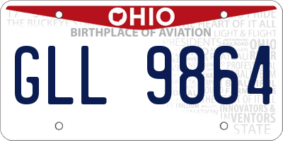 OH license plate GLL9864