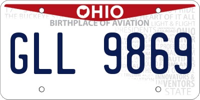 OH license plate GLL9869