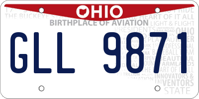 OH license plate GLL9871