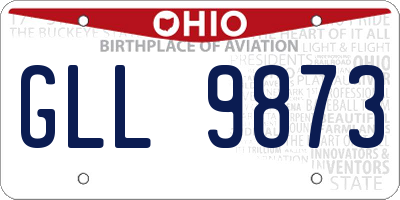 OH license plate GLL9873