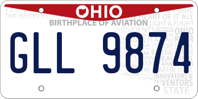 OH license plate GLL9874