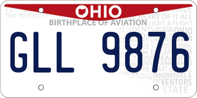 OH license plate GLL9876