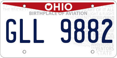 OH license plate GLL9882