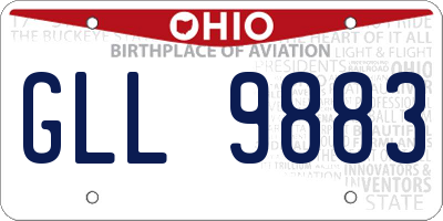 OH license plate GLL9883