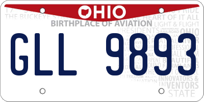 OH license plate GLL9893