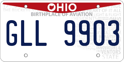 OH license plate GLL9903