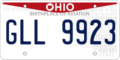 OH license plate GLL9923