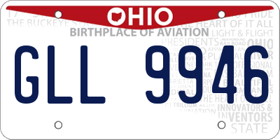 OH license plate GLL9946