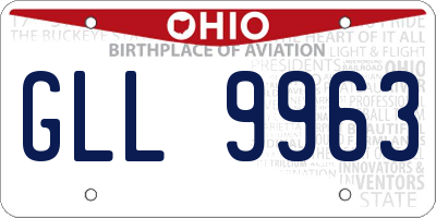 OH license plate GLL9963