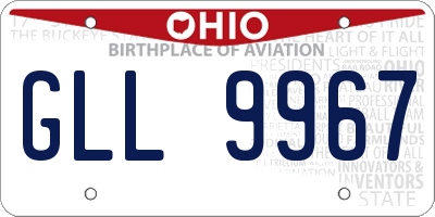 OH license plate GLL9967