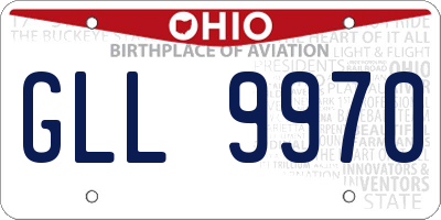 OH license plate GLL9970
