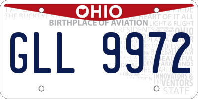 OH license plate GLL9972