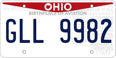 OH license plate GLL9982