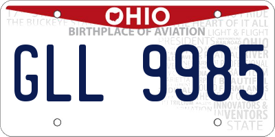 OH license plate GLL9985