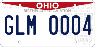 OH license plate GLM0004