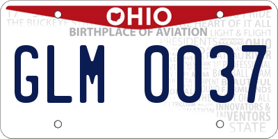 OH license plate GLM0037